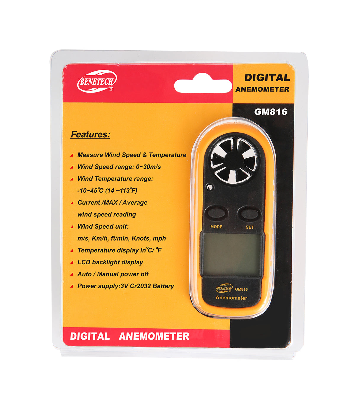 Benetech GM816 Anemometer Wind Speed Meter