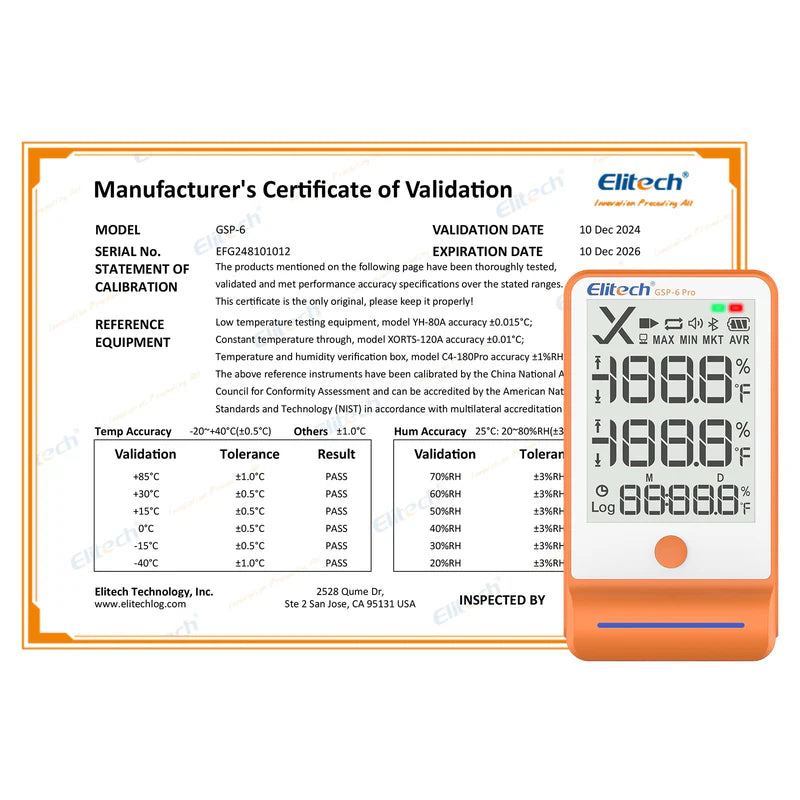 Elitech GSP-6Pro Temperature Humidity Data Logger Bluetooth