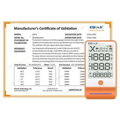 Elitech GSP-6Pro Temperature Humidity Data Logger Bluetooth