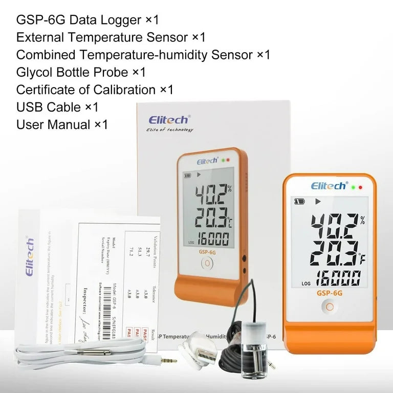 Elitech GSP-6 Temperature & Humidity Data Logger