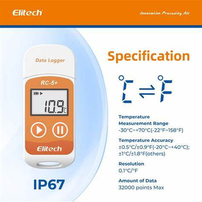 Elitech RC-5+ USB Temperature Data Logger