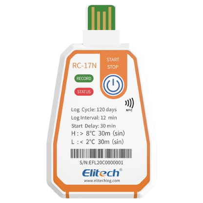 Elitech RC-17 Temperature Data Logger Single Use