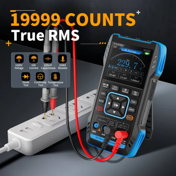 FNIRSI 2C53T Digital Oscilloscope Handheld 3in1
